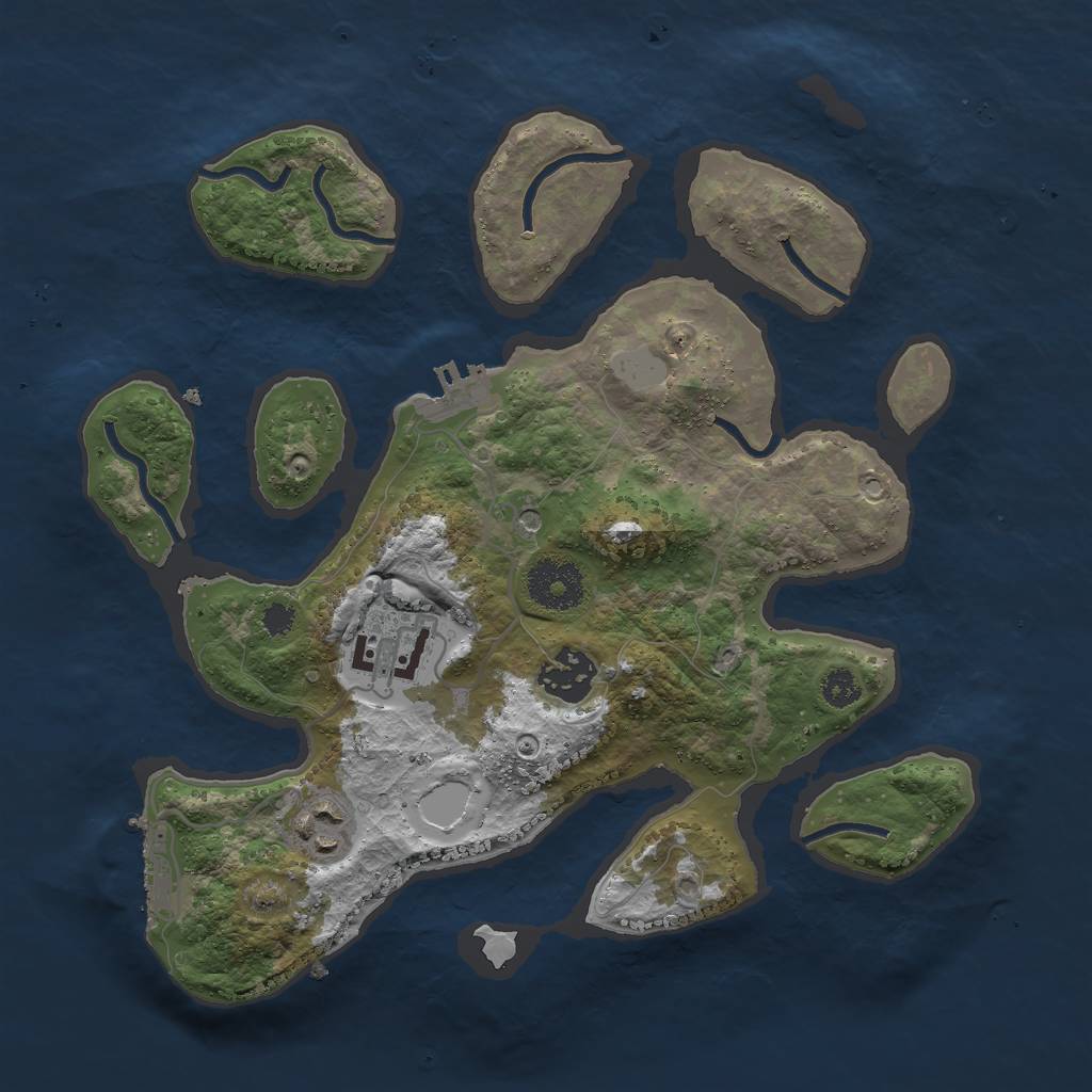 Rust Map: Procedural Map, Size: 3000, Seed: 931167, 11 Monuments