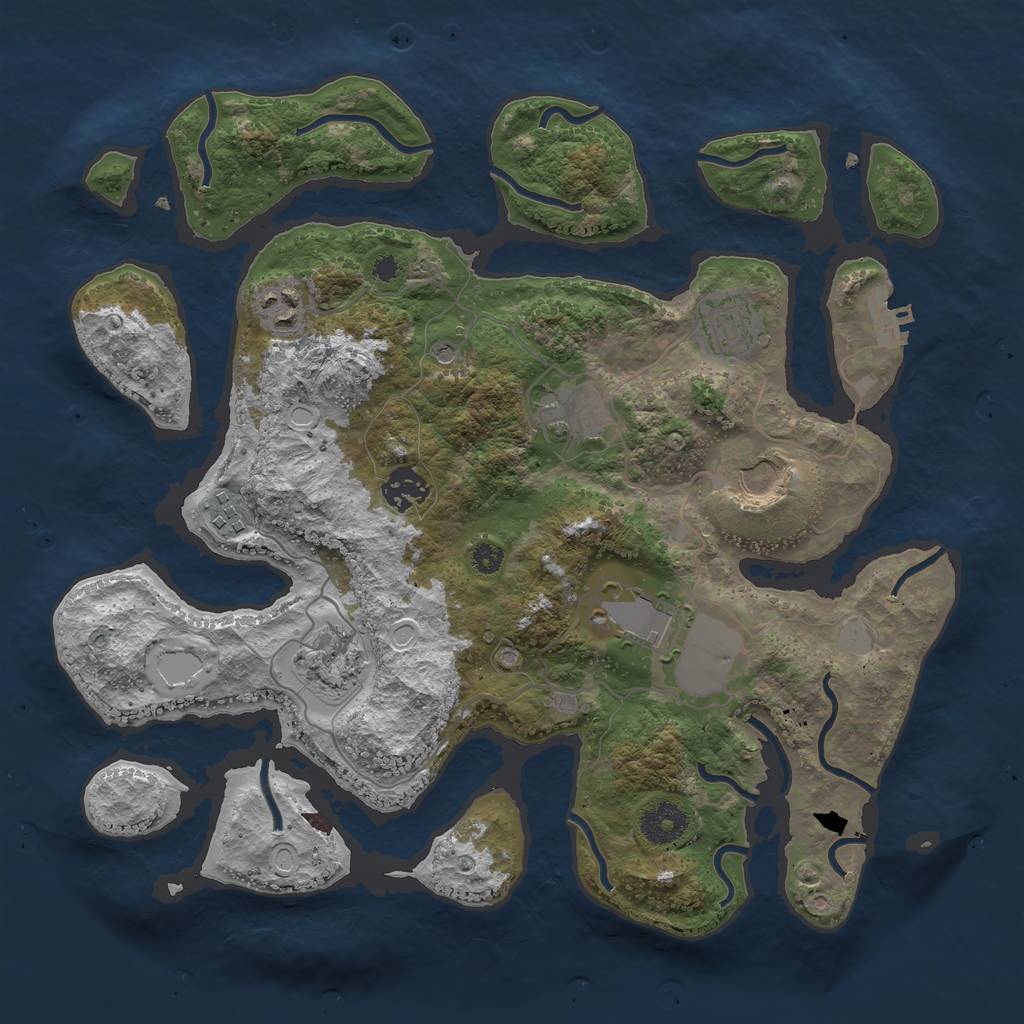 Rust Map: Procedural Map, Size: 3500, Seed: 1324208554, 15 Monuments