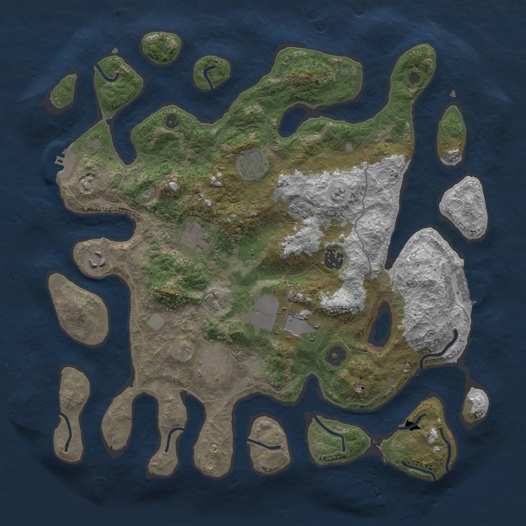 Rust Map: Procedural Map, Size: 4000, Seed: 164600, 15 Monuments