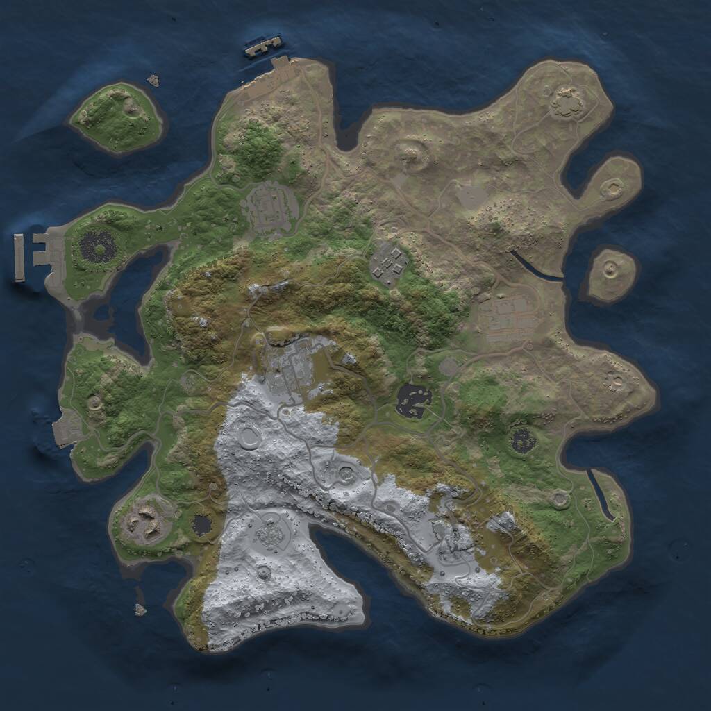 Rust Map: Procedural Map, Size: 3000, Seed: 627119, 13 Monuments