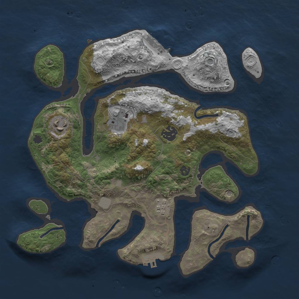 Rust Map: Procedural Map, Size: 3000, Seed: 433286, 11 Monuments