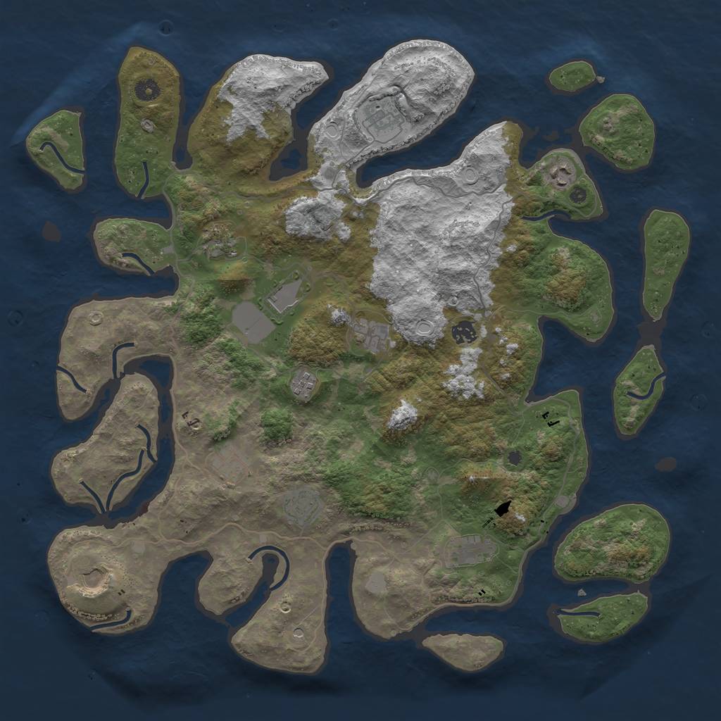 Rust Map: Procedural Map, Size: 4500, Seed: 5948, 17 Monuments