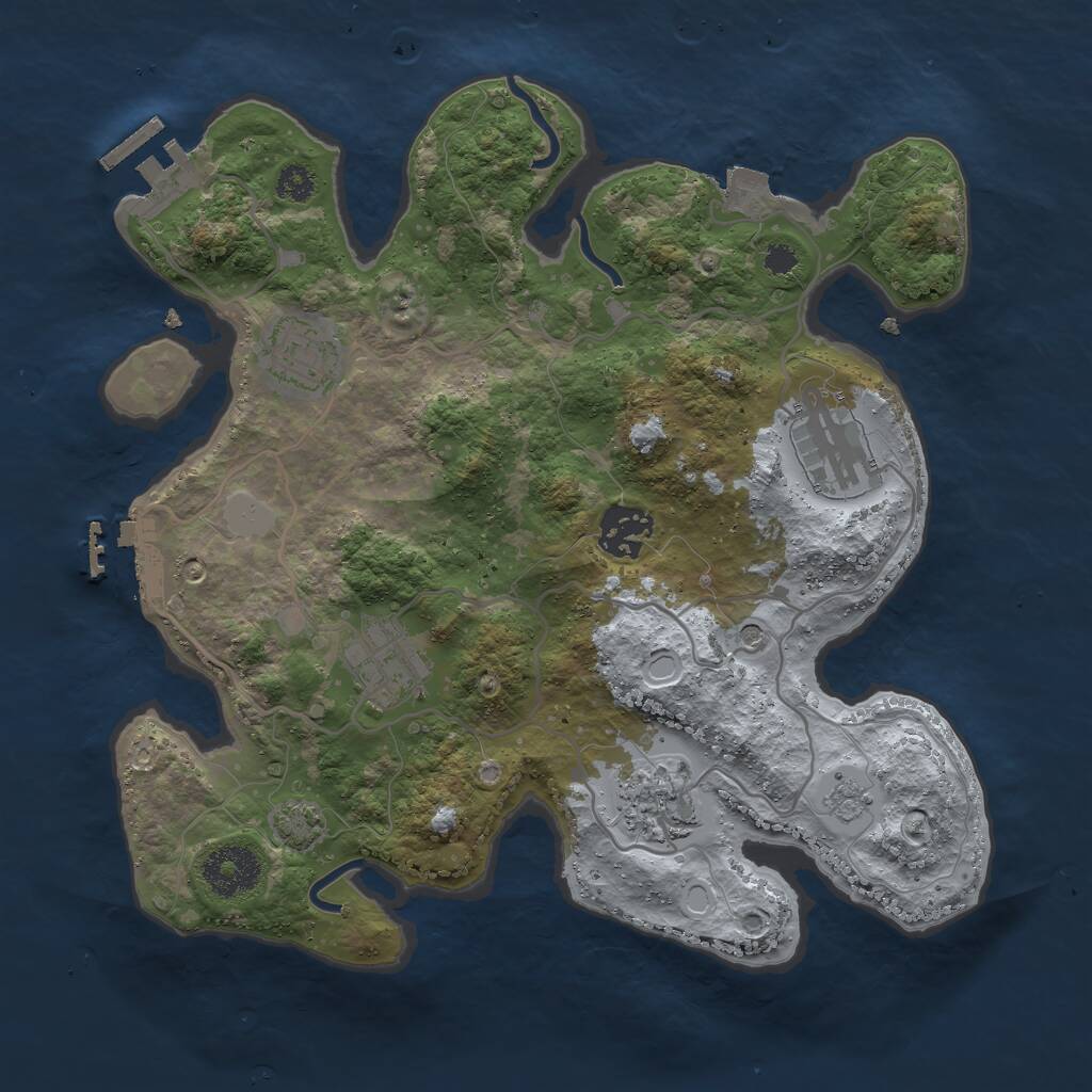 Rust Map: Procedural Map, Size: 3000, Seed: 507811, 11 Monuments