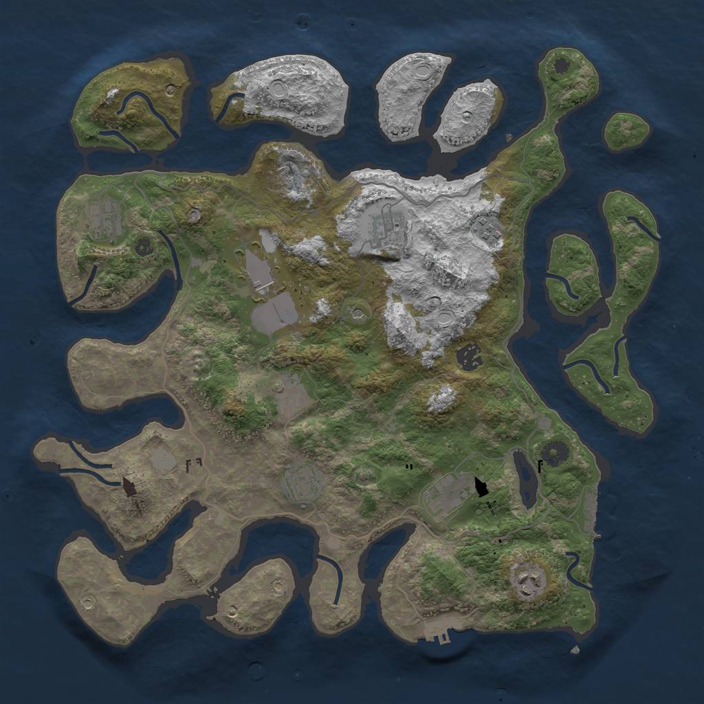 Rust Map: Procedural Map, Size: 4000, Seed: 5680, 17 Monuments
