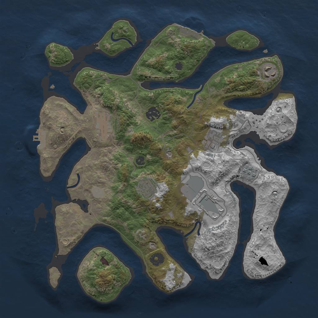 Rust Map: Procedural Map, Size: 3500, Seed: 215662064, 15 Monuments