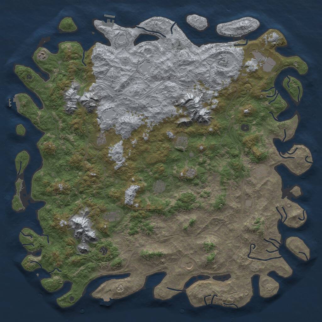 Rust Map: Procedural Map, Size: 6000, Seed: 8004812, 17 Monuments