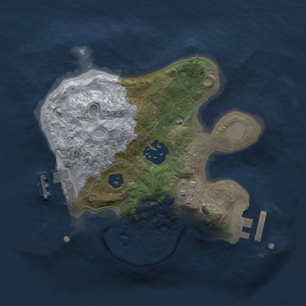 Rust Map: Procedural Map, Size: 2000, Seed: 1632560022, 5 Monuments