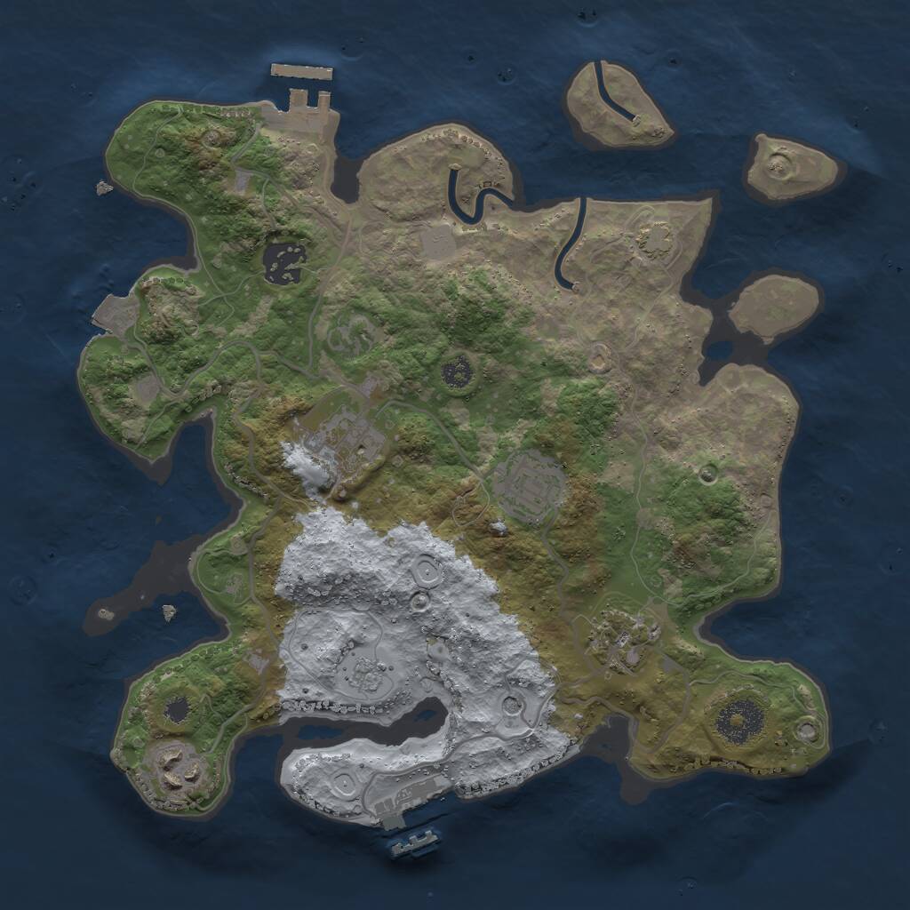 Rust Map: Procedural Map, Size: 3000, Seed: 538294, 11 Monuments