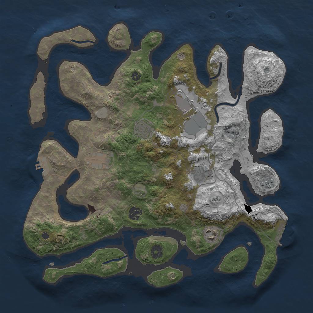 Rust Map: Procedural Map, Size: 3550, Seed: 941202, 14 Monuments