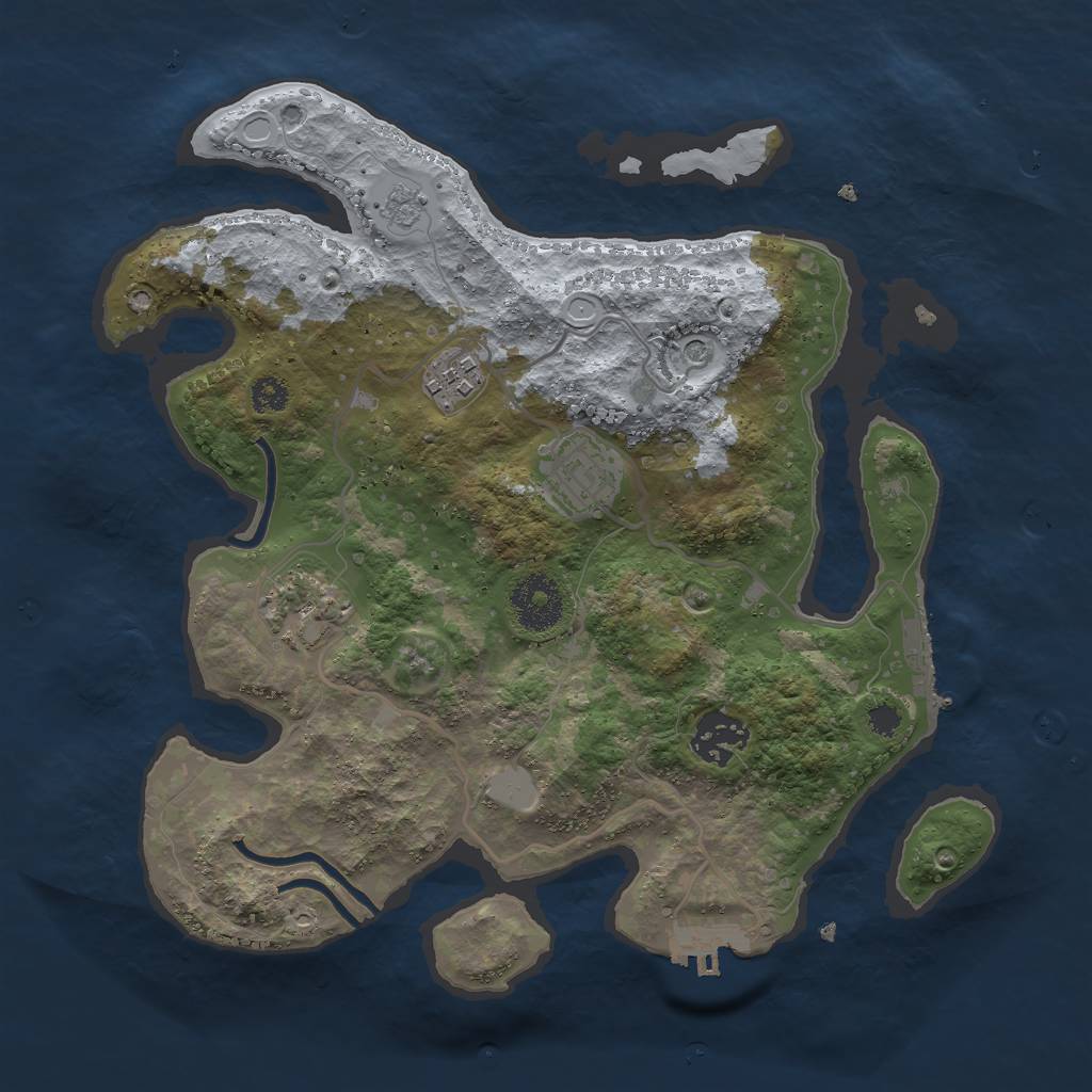Rust Map: Procedural Map, Size: 3000, Seed: 126904, 11 Monuments