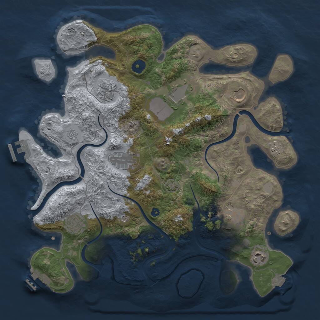 Rust Map: Procedural Map, Size: 3550, Seed: 569314, 14 Monuments