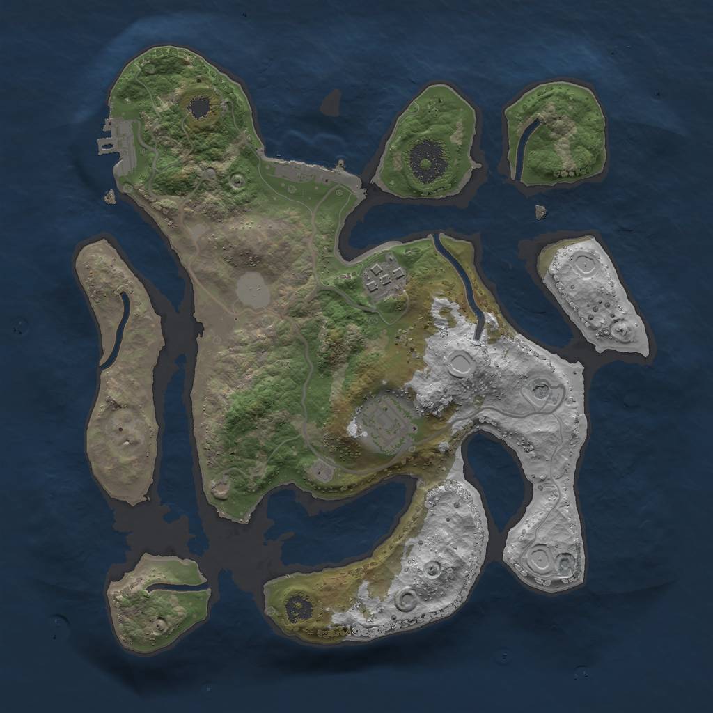 Rust Map: Procedural Map, Size: 2700, Seed: 10, 10 Monuments