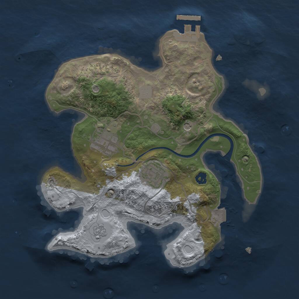 Rust Map: Procedural Map, Size: 2500, Seed: 202130490, 6 Monuments