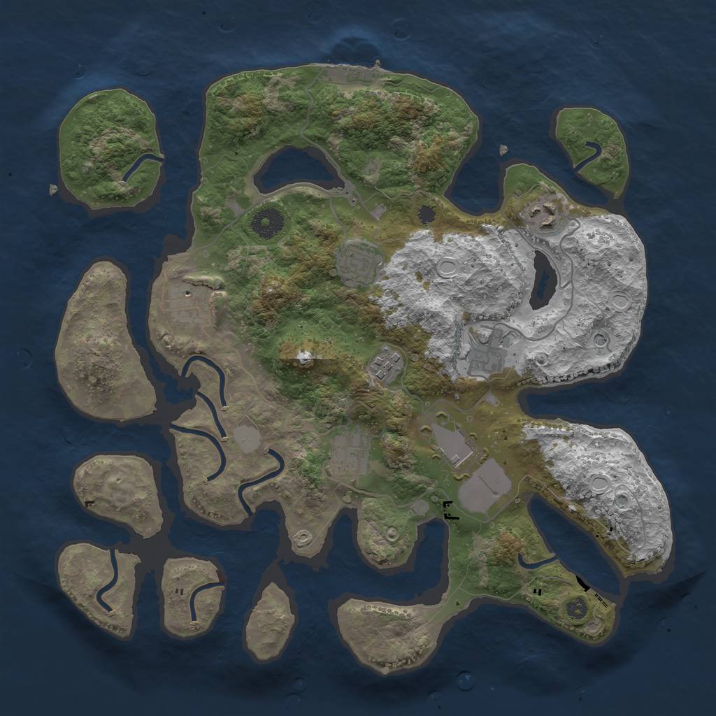 Rust Map: Procedural Map, Size: 3500, Seed: 563253, 14 Monuments