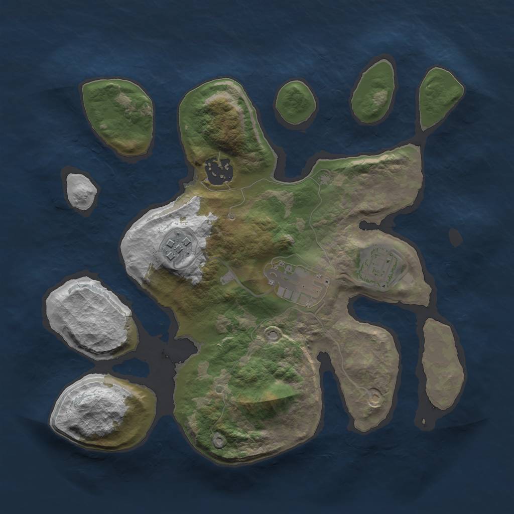 Rust Map: Barren, Size: 2700, Seed: 12345, 6 Monuments