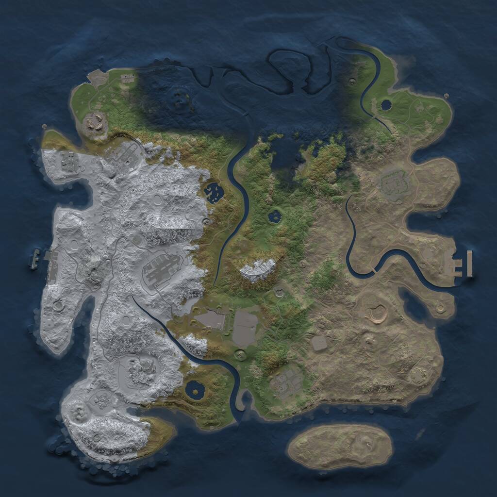 Rust Map: Procedural Map, Size: 3850, Seed: 18638, 17 Monuments