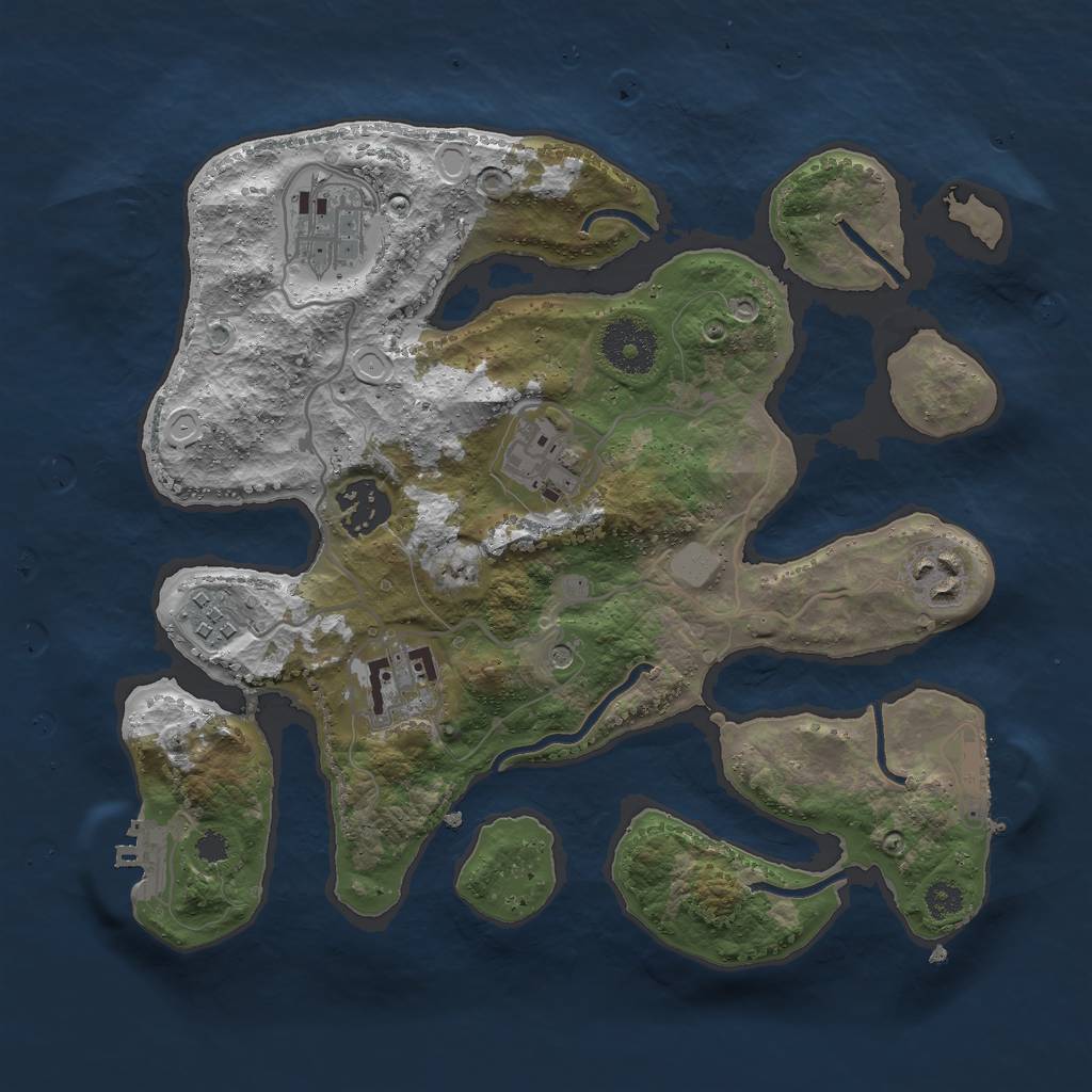 Rust Map: Procedural Map, Size: 3000, Seed: 2429459, 14 Monuments