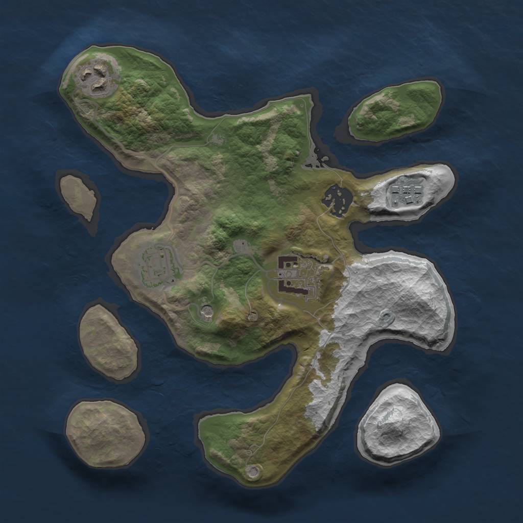 Rust Map: Barren, Size: 2600, Seed: 262, 8 Monuments