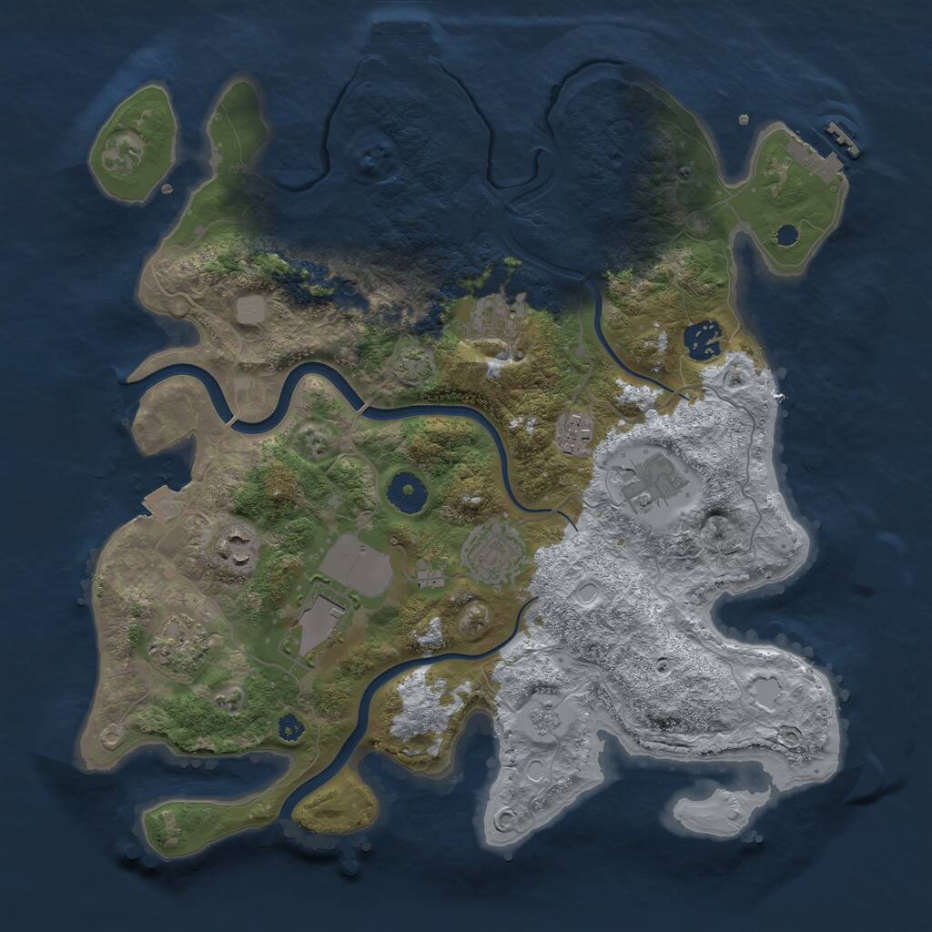 Rust Map: Procedural Map, Size: 3550, Seed: 899549, 14 Monuments
