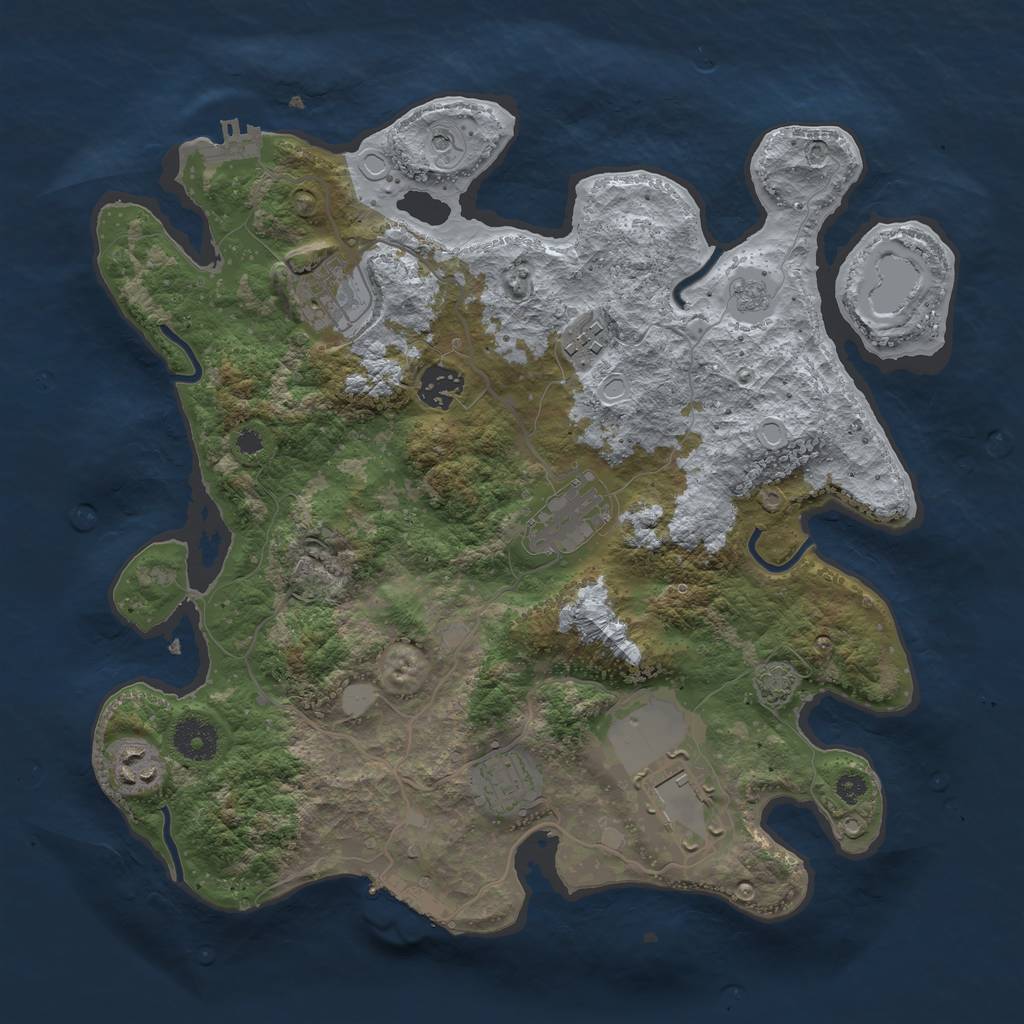 Rust Map: Procedural Map, Size: 3500, Seed: 2030183018, 15 Monuments