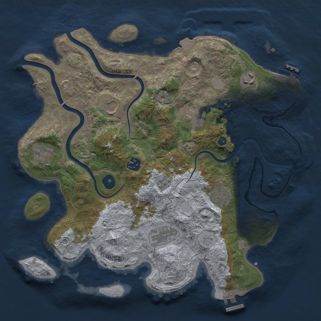 Rust Map: Procedural Map, Size: 3600, Seed: 567574, 14 Monuments