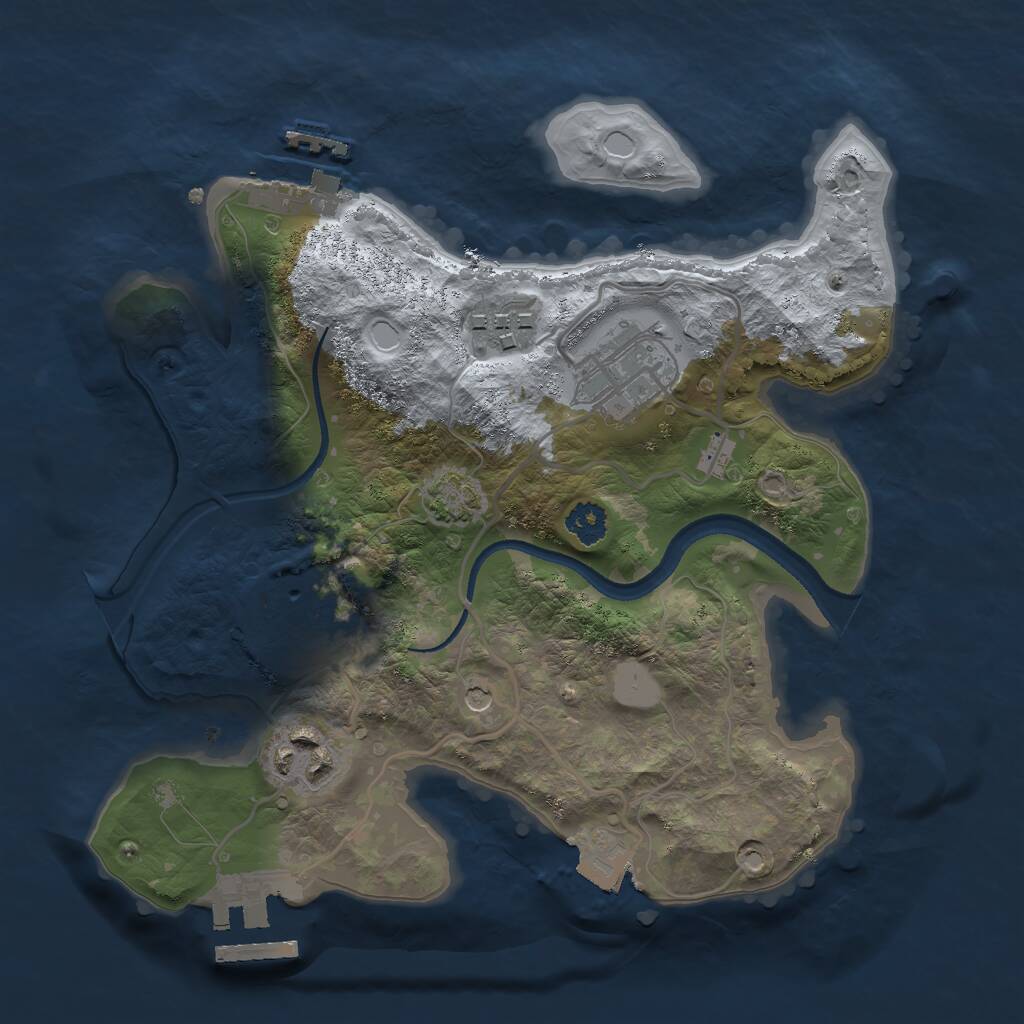 Rust Map: Procedural Map, Size: 2500, Seed: 4432, 9 Monuments