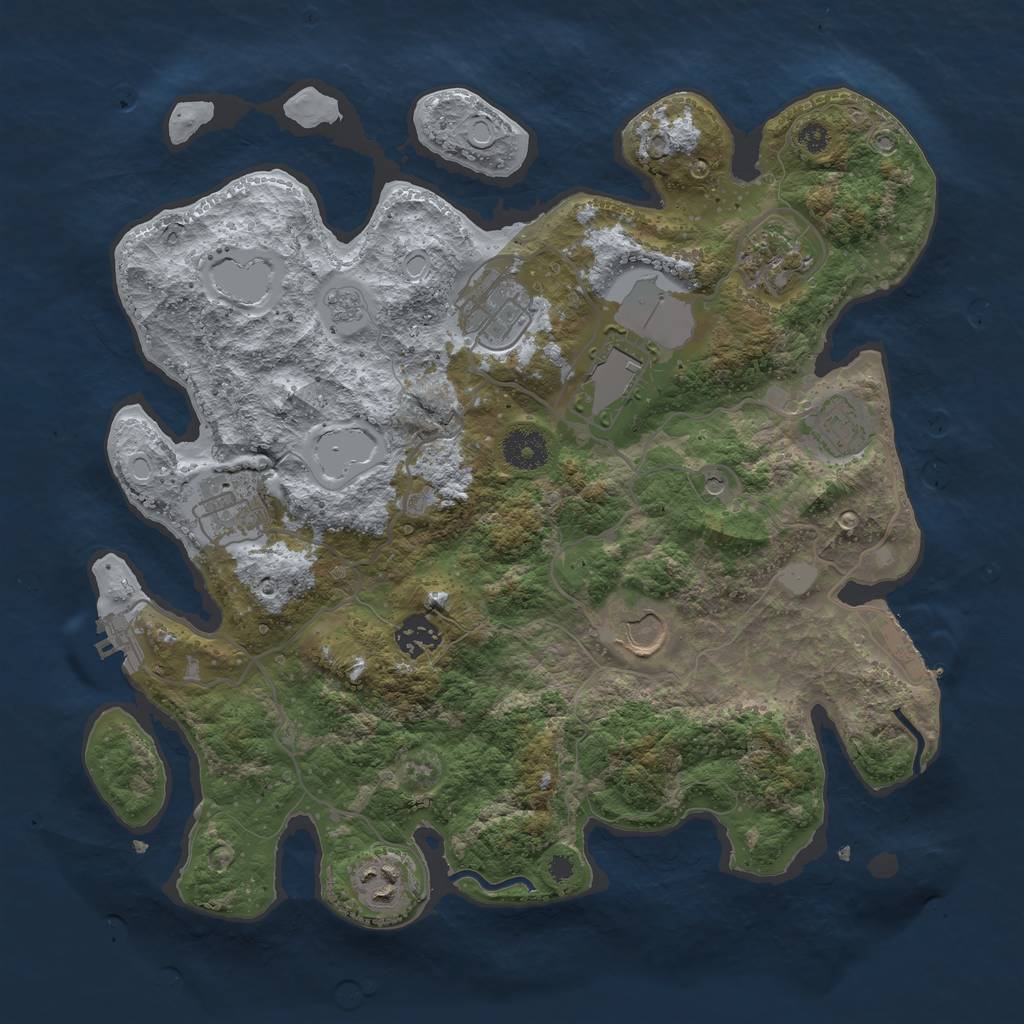 Rust Map: Procedural Map, Size: 3550, Seed: 260715, 15 Monuments