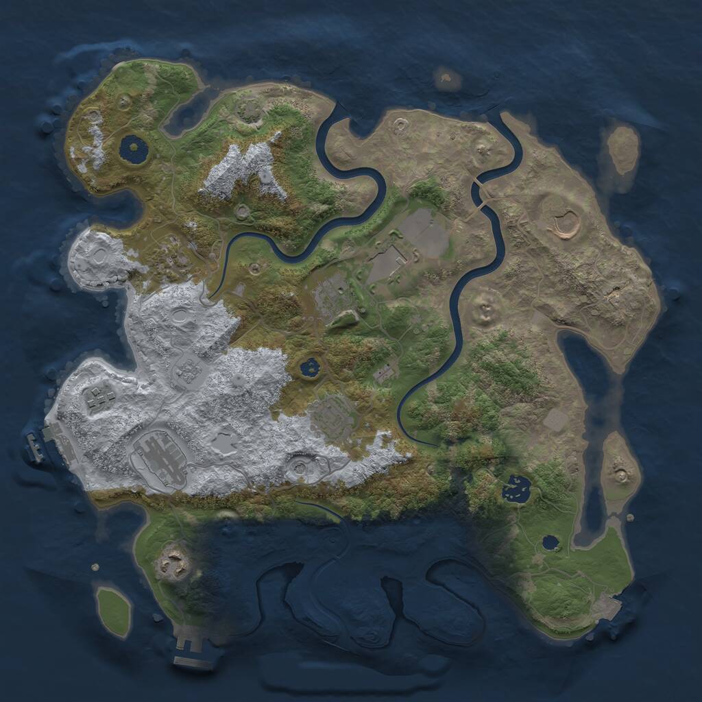 Rust Map: Procedural Map, Size: 3700, Seed: 1685862052, 15 Monuments