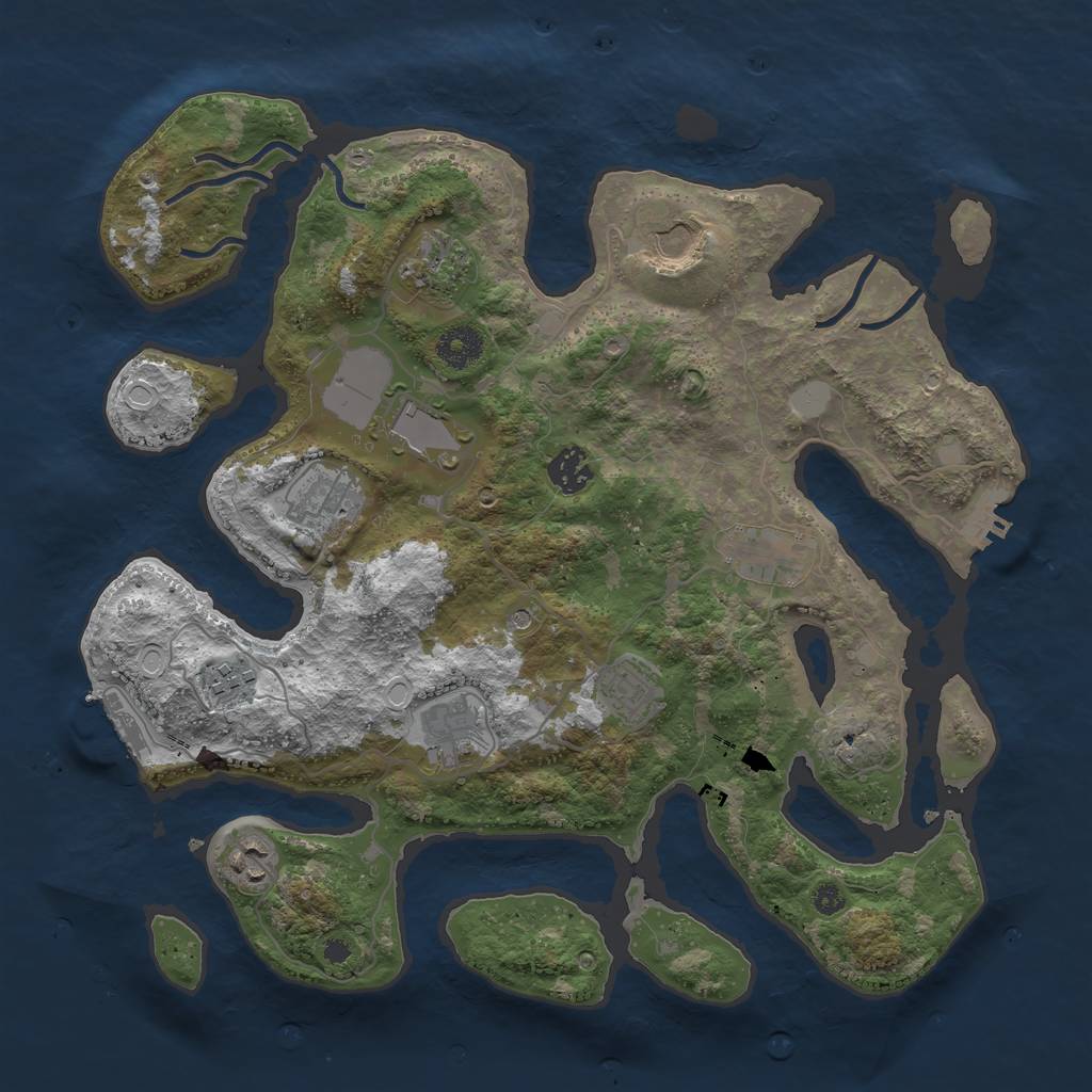 Rust Map: Procedural Map, Size: 3700, Seed: 1685862052, 18 Monuments