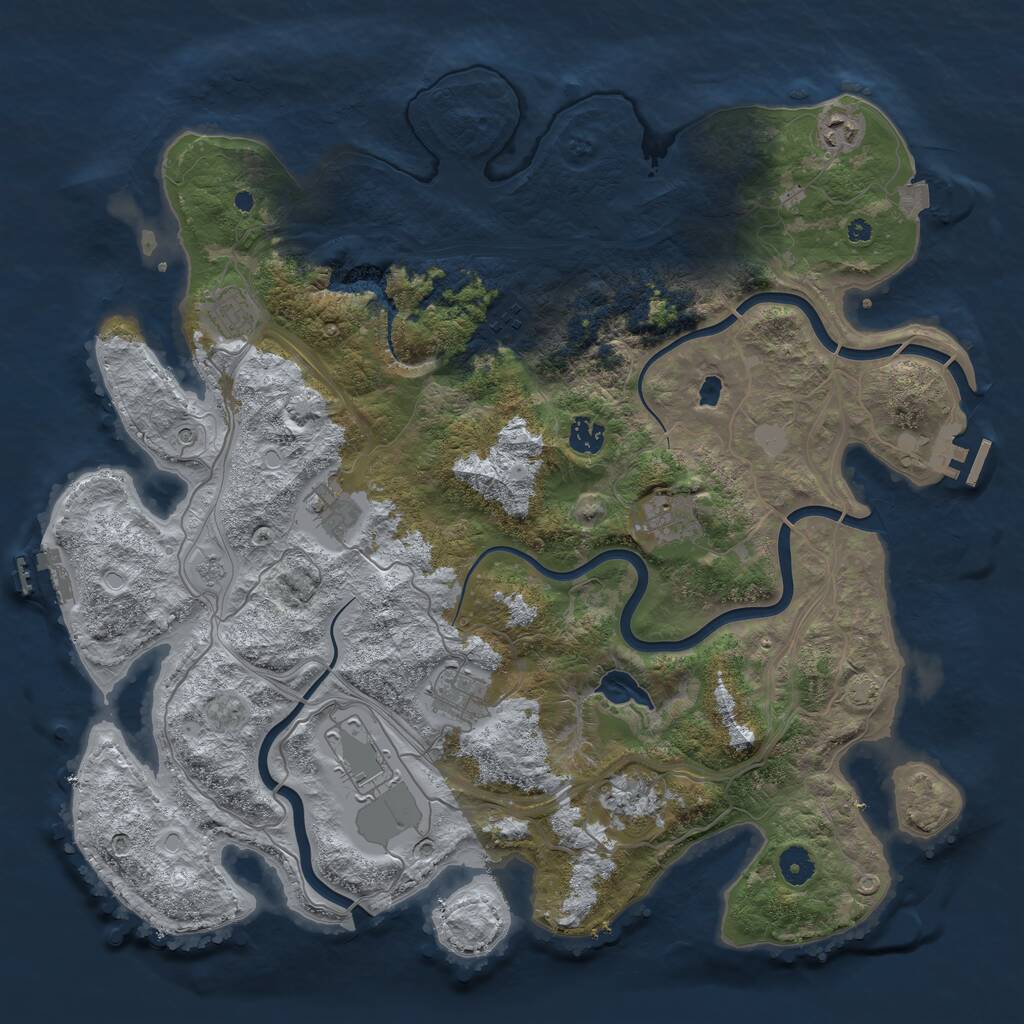 Rust Map: Procedural Map, Size: 4250, Seed: 1274725108, 15 Monuments