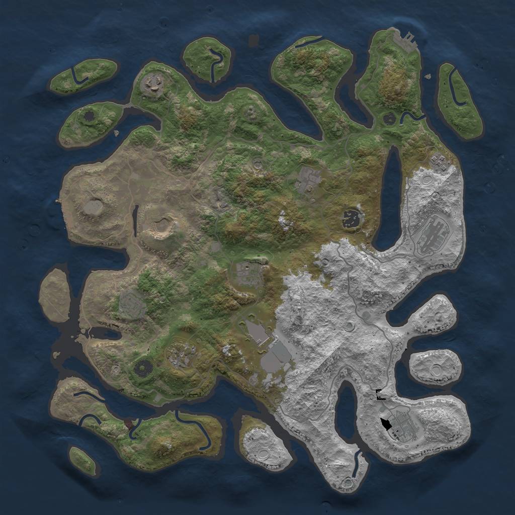 Rust Map: Procedural Map, Size: 4300, Seed: 768952733, 19 Monuments