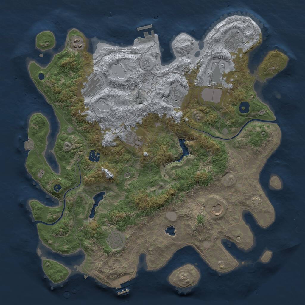 Rust Map: Procedural Map, Size: 4000, Seed: 1532558119, 15 Monuments