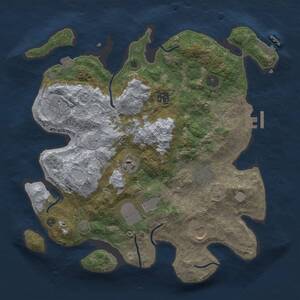 Thumbnail Rust Map: Procedural Map, Size: 3500, Seed: 44938, 13 Monuments