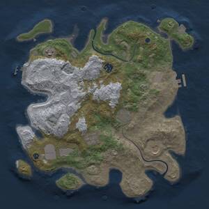 Thumbnail Rust Map: Procedural Map, Size: 3500, Seed: 44938, 13 Monuments