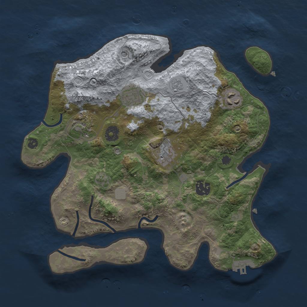 Rust Map: Procedural Map, Size: 3000, Seed: 453742, 11 Monuments