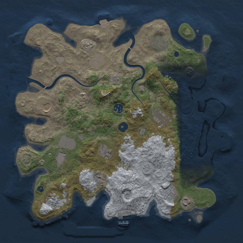 Rust Map: Procedural Map, Size: 3800, Seed: 25426, 17 Monuments