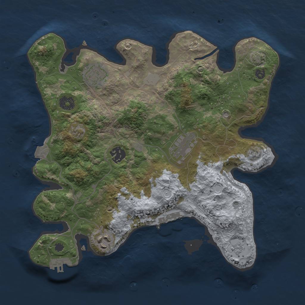 Rust Map: Procedural Map, Size: 3000, Seed: 695782, 11 Monuments