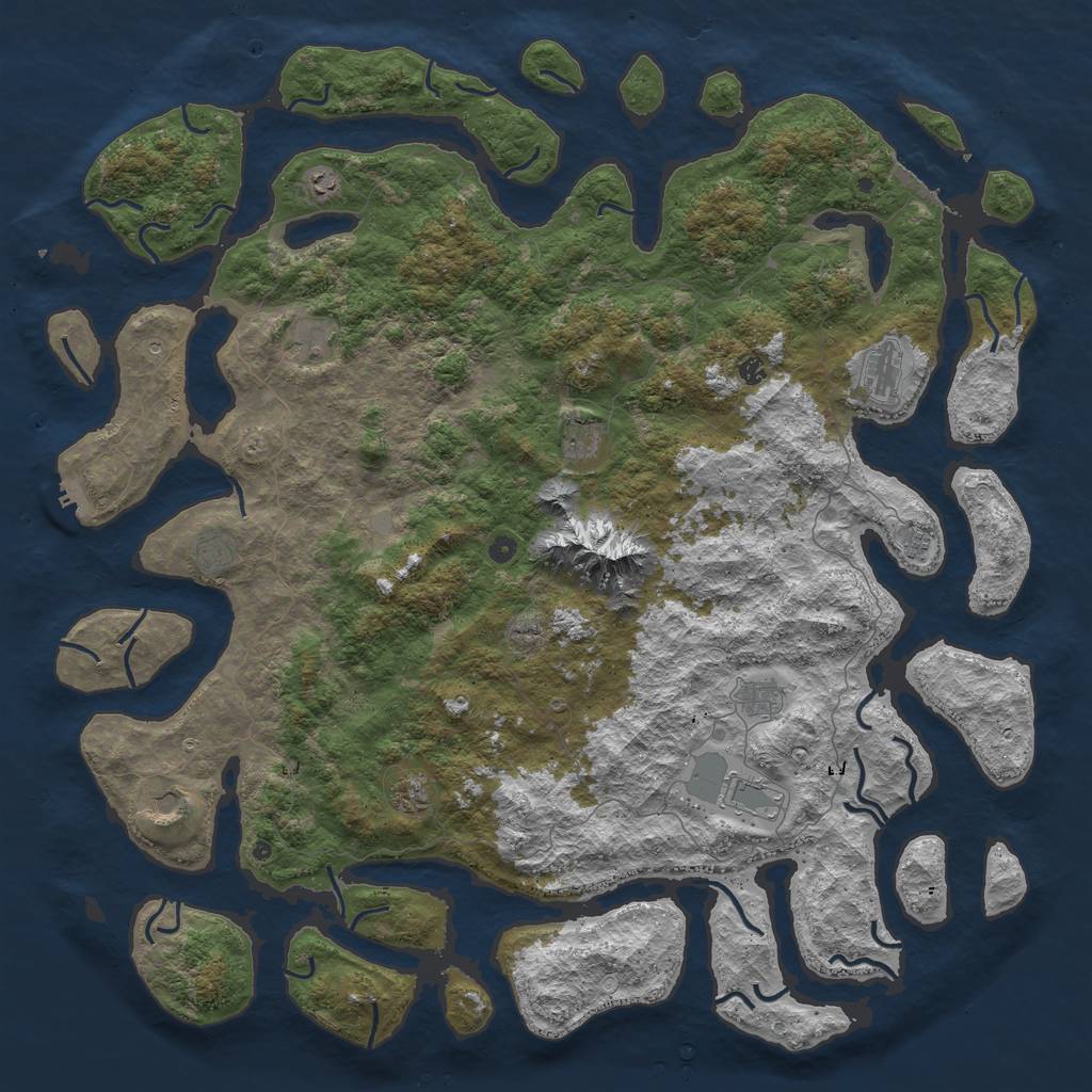 Rust Map: Procedural Map, Size: 6000, Seed: 39729827, 19 Monuments