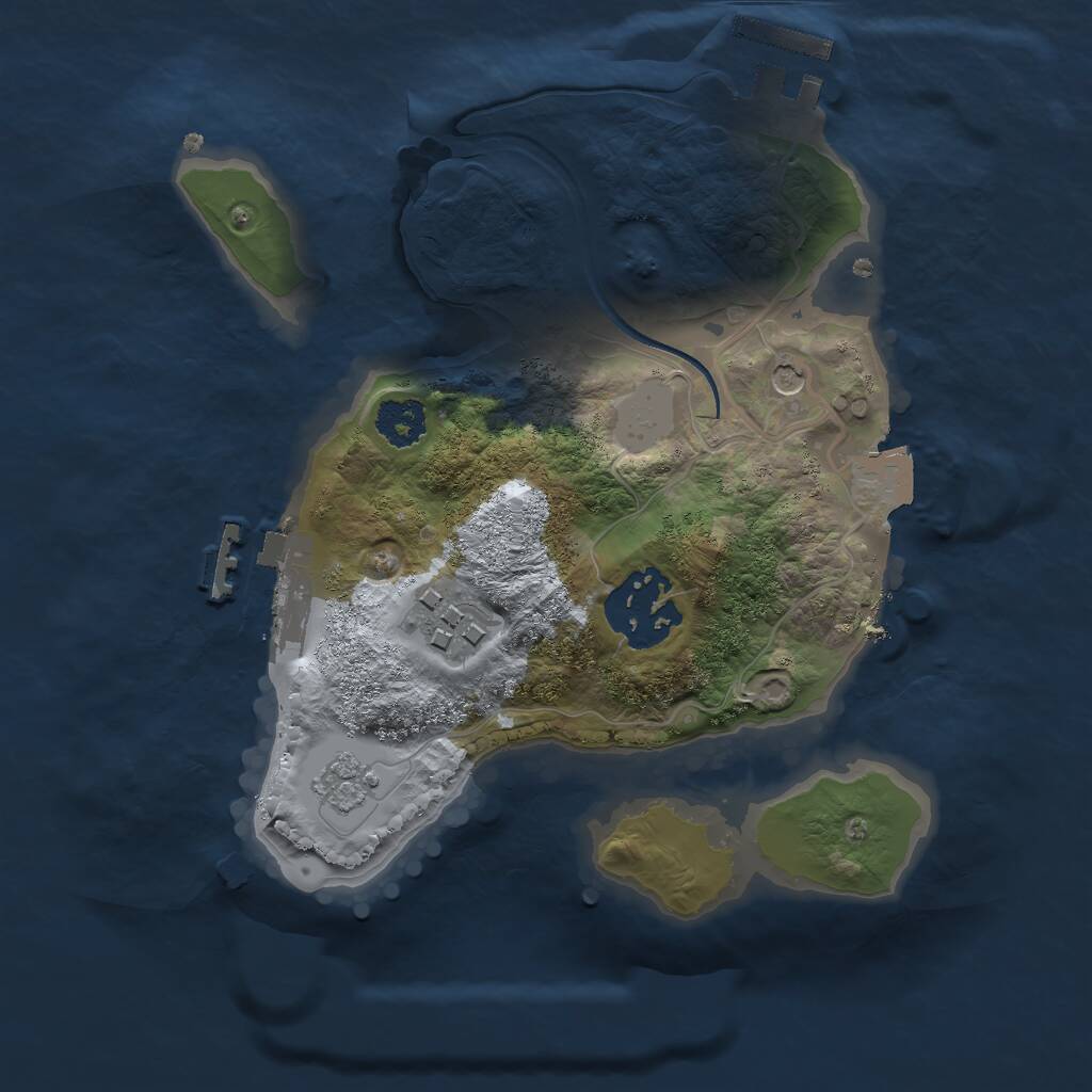 Rust Map: Procedural Map, Size: 2200, Seed: 520346447, 7 Monuments