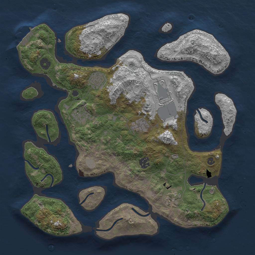 Rust Map: Procedural Map, Size: 3500, Seed: 651601213, 13 Monuments