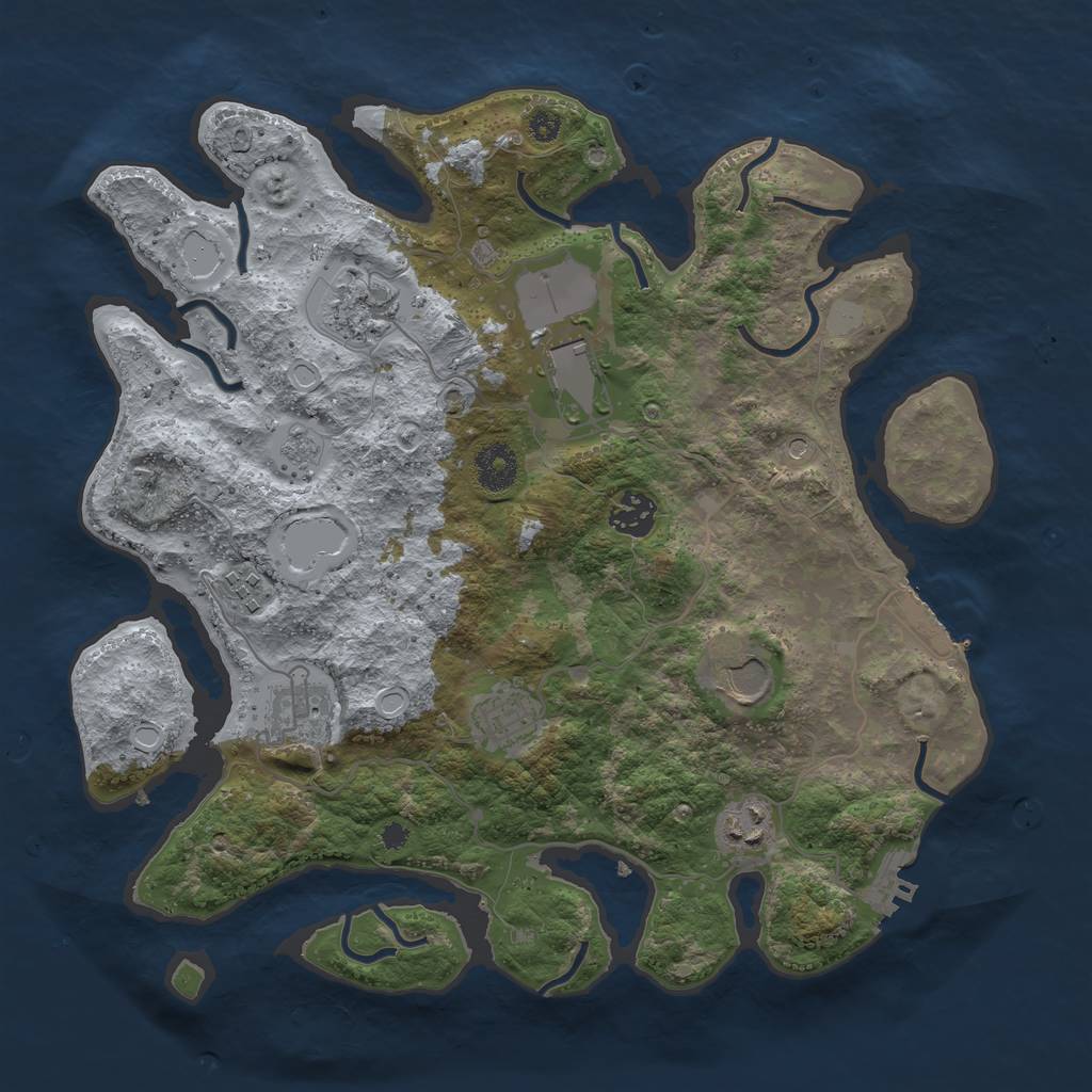 Rust Map: Procedural Map, Size: 3550, Seed: 286551, 15 Monuments