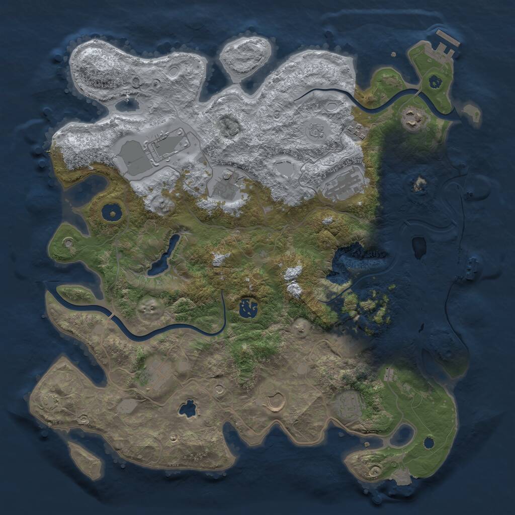 Rust Map: Procedural Map, Size: 4000, Seed: 558751128, 16 Monuments