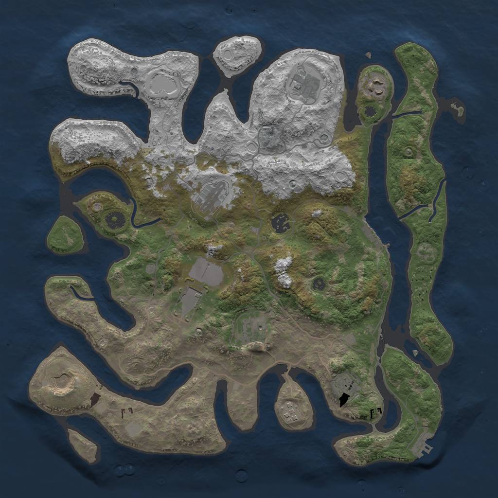 Rust Map: Procedural Map, Size: 4000, Seed: 558751128, 17 Monuments