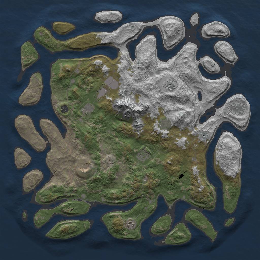 Rust Map: Barren, Size: 5000, Seed: 1532208762, 13 Monuments