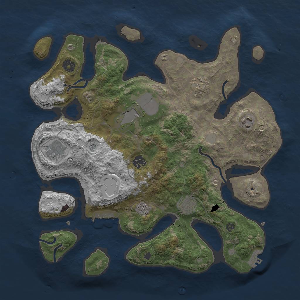 Rust Map: Procedural Map, Size: 3550, Seed: 237170, 15 Monuments