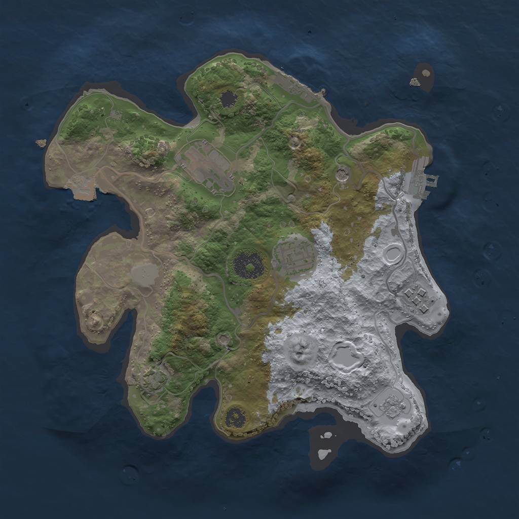Rust Map: Procedural Map, Size: 2650, Seed: 966, 11 Monuments