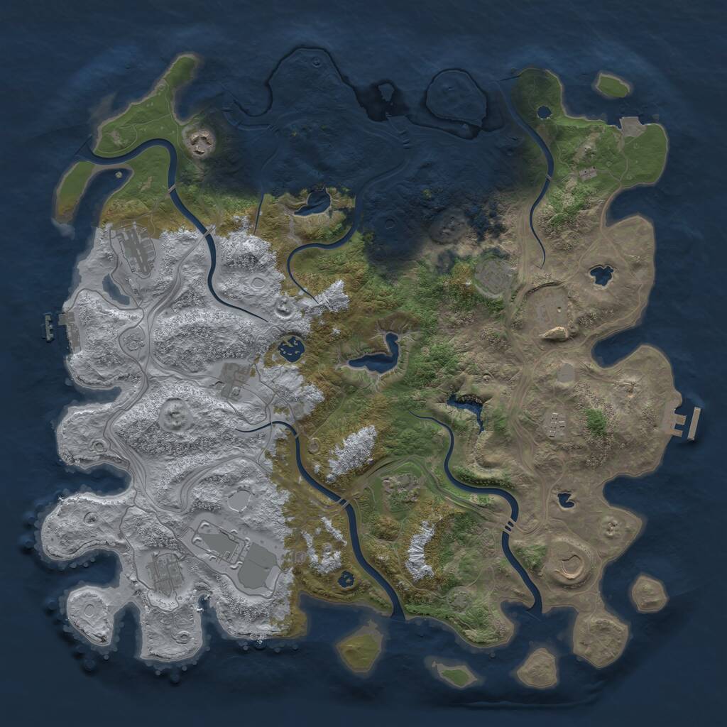 Rust Map: Procedural Map, Size: 4500, Seed: 799701876, 17 Monuments