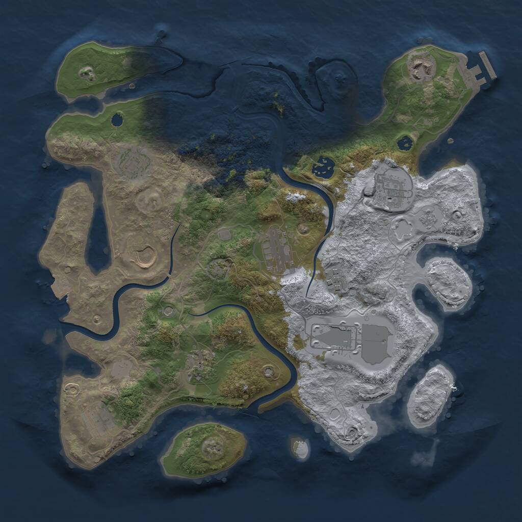 Rust Map: Procedural Map, Size: 3550, Seed: 169931, 15 Monuments