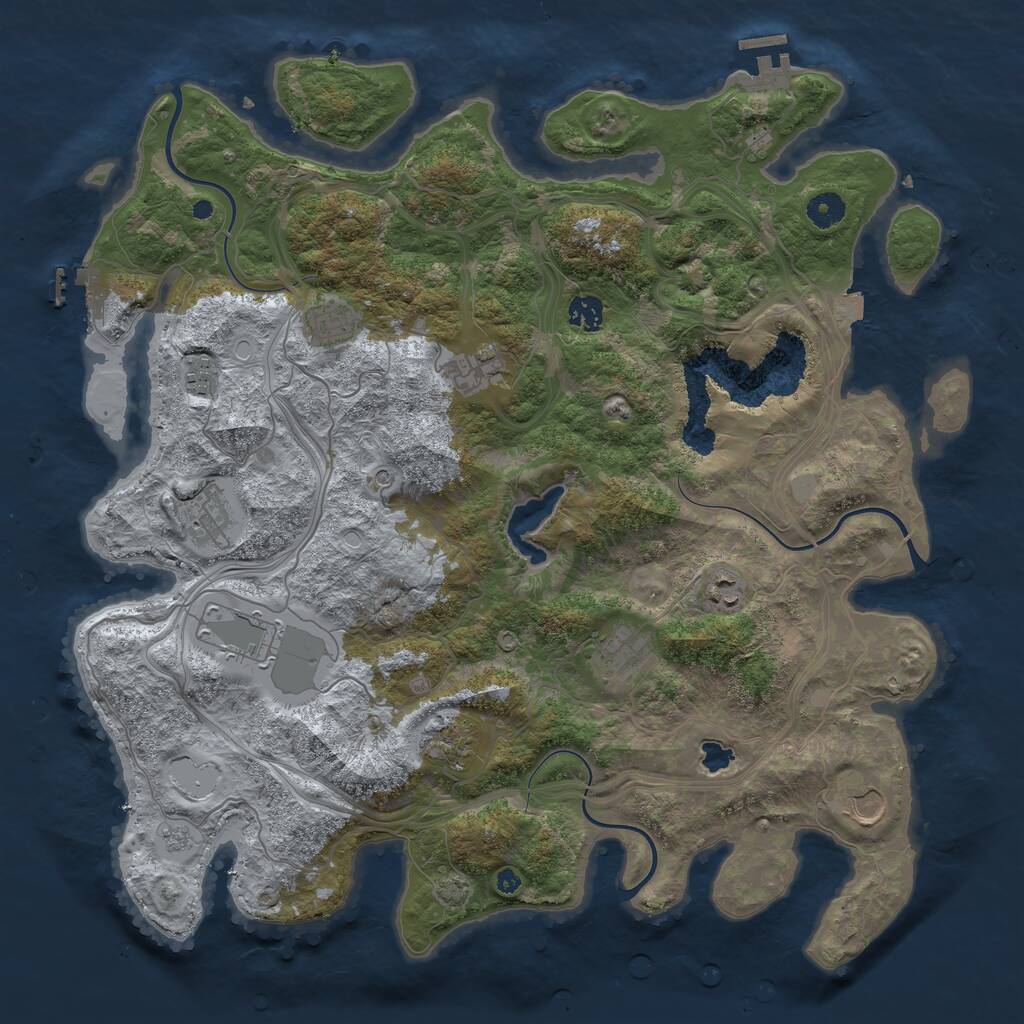 Rust Map: Procedural Map, Size: 4250, Seed: 323223739, 16 Monuments