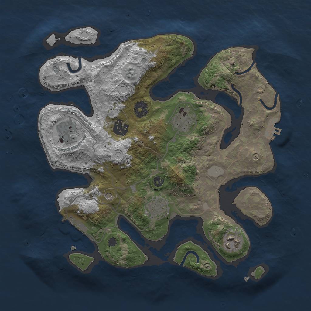 Rust Map: Procedural Map, Size: 3000, Seed: 781720, 13 Monuments